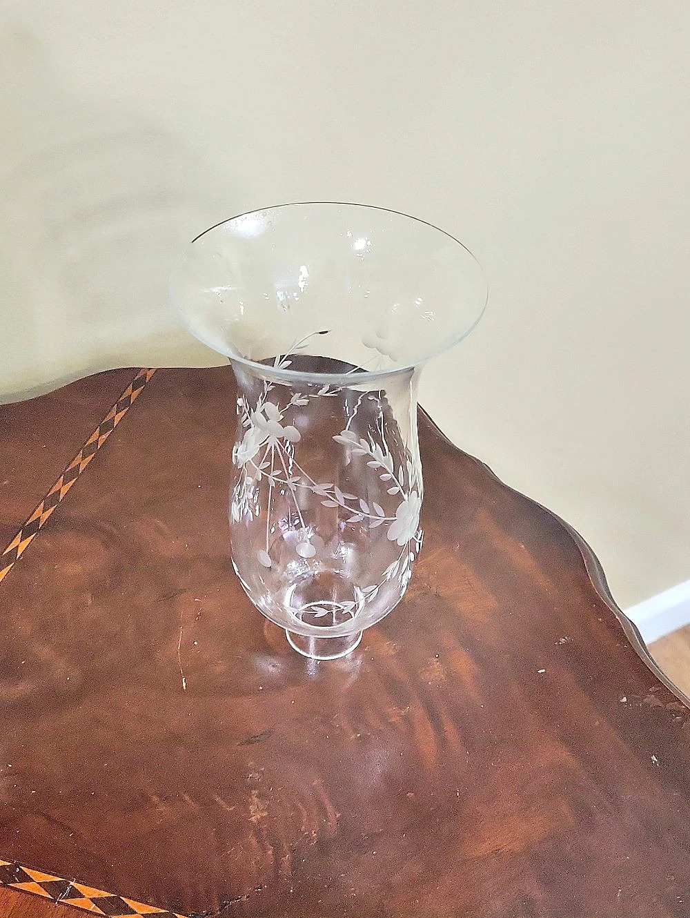 Clear Etched Glass Hurricane Lamp Shade